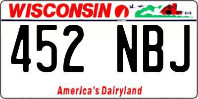WI license plate 452NBJ