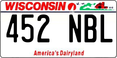 WI license plate 452NBL