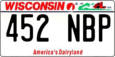 WI license plate 452NBP