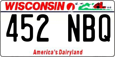 WI license plate 452NBQ