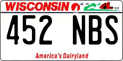 WI license plate 452NBS