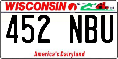 WI license plate 452NBU
