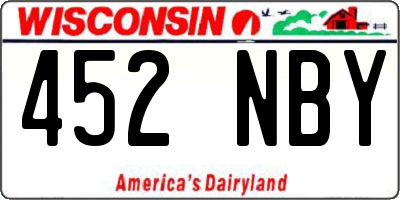 WI license plate 452NBY