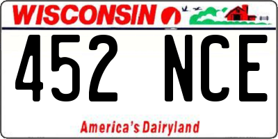 WI license plate 452NCE