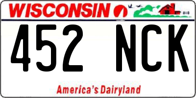 WI license plate 452NCK