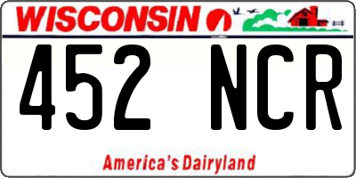WI license plate 452NCR