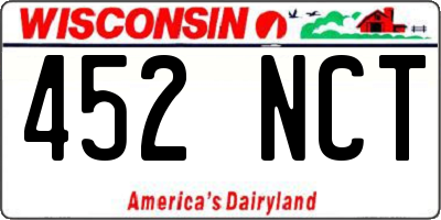 WI license plate 452NCT