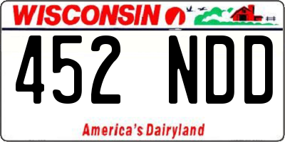 WI license plate 452NDD