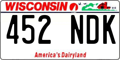 WI license plate 452NDK
