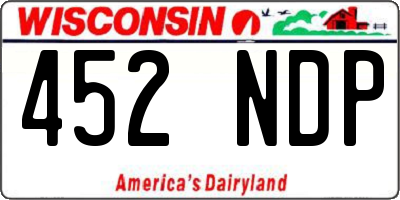 WI license plate 452NDP