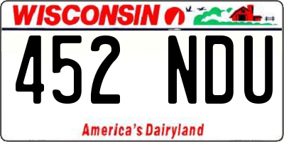 WI license plate 452NDU