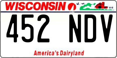 WI license plate 452NDV