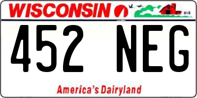 WI license plate 452NEG