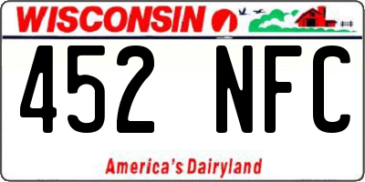WI license plate 452NFC