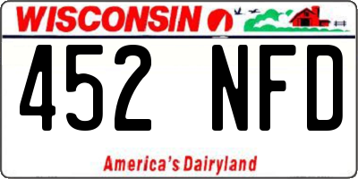 WI license plate 452NFD