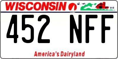 WI license plate 452NFF
