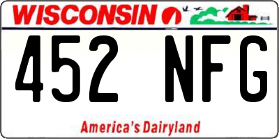 WI license plate 452NFG