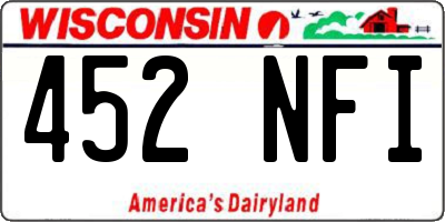 WI license plate 452NFI