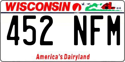 WI license plate 452NFM