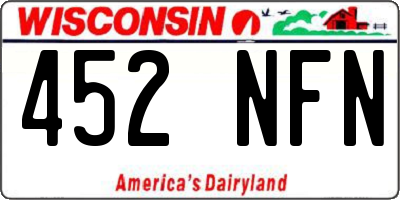 WI license plate 452NFN