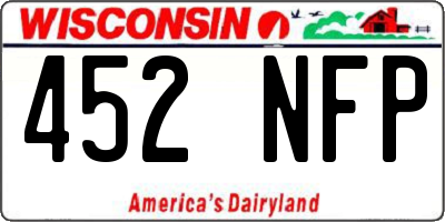 WI license plate 452NFP