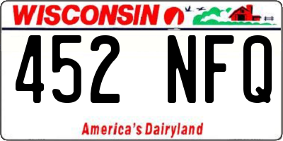 WI license plate 452NFQ