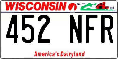 WI license plate 452NFR