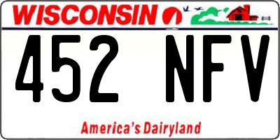 WI license plate 452NFV