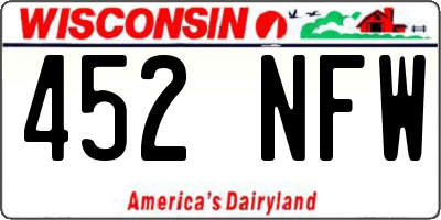 WI license plate 452NFW
