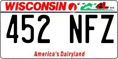 WI license plate 452NFZ