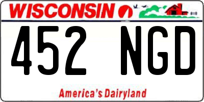 WI license plate 452NGD