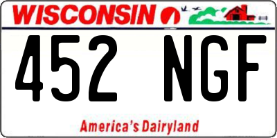 WI license plate 452NGF