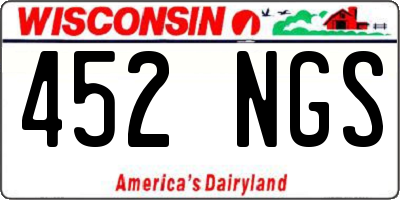 WI license plate 452NGS