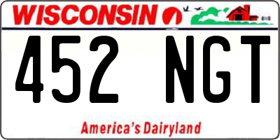 WI license plate 452NGT