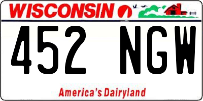 WI license plate 452NGW