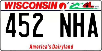 WI license plate 452NHA