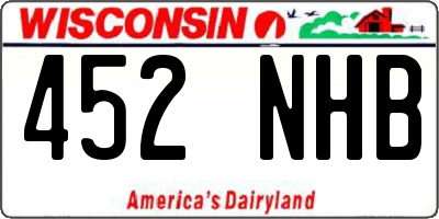 WI license plate 452NHB