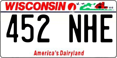 WI license plate 452NHE