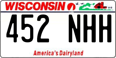 WI license plate 452NHH