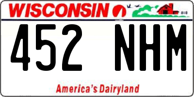 WI license plate 452NHM