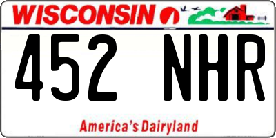 WI license plate 452NHR