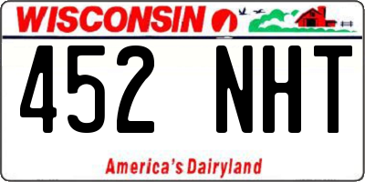 WI license plate 452NHT