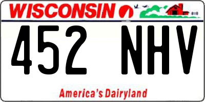 WI license plate 452NHV