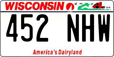 WI license plate 452NHW