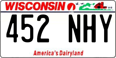 WI license plate 452NHY