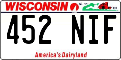 WI license plate 452NIF