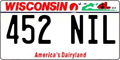 WI license plate 452NIL