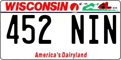 WI license plate 452NIN