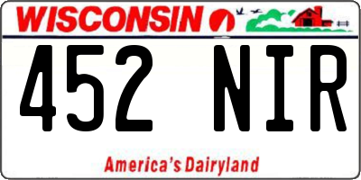 WI license plate 452NIR
