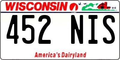 WI license plate 452NIS